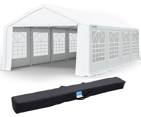 Quictent Premium 10x30 Party Tent Heavy Duty Outdoor Gazebo White Event Shelter Wedding Canopy Tent for Parties Carport BBQ with Removable Sidewall Windows & Storage Bags Quictent