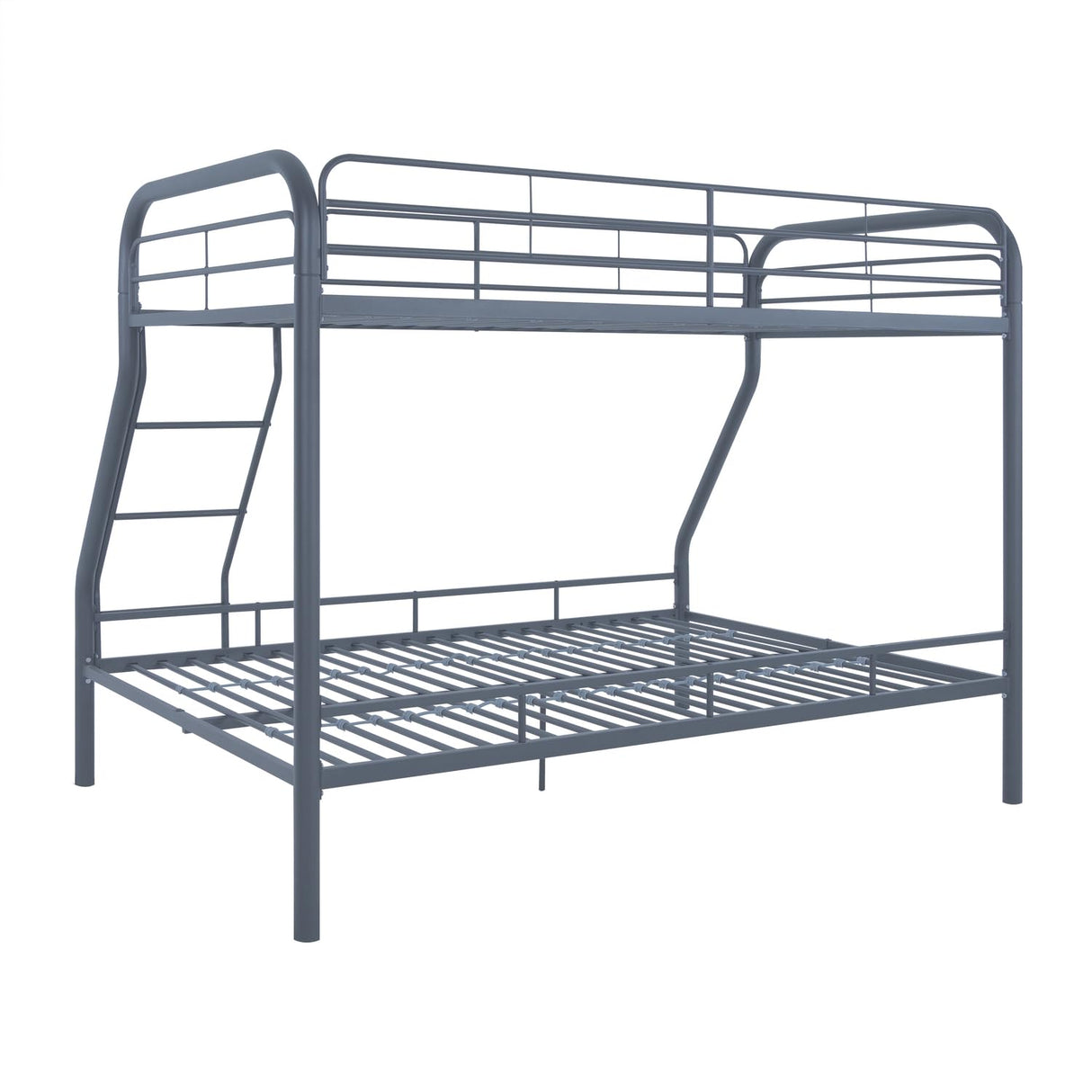 Hollywood Bunk Beds Twin Over Full Size, Heavy Duty Metal Bunk Bed with Safety Guardrails, Angled Ladder, Underbed Storage, 800LBs capacity - for Kids and Teens, Twin over Full Bunk Bed, Gray Naomi Home