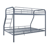 Hollywood Bunk Beds Twin Over Full Size, Heavy Duty Metal Bunk Bed with Safety Guardrails, Angled Ladder, Underbed Storage, 800LBs capacity - for Kids and Teens, Twin over Full Bunk Bed, Gray Naomi Home
