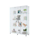 SUPPNEED Glass Display case,Glass Display Cabinet with 4 Shelves Extra Large, Glass Curio Cabinet,Glass Cabinet for Living Room, Bedroom, Office, Bookshelf with Glass Doors, Quick Installation SUPPNEED