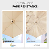 wikiwiki 10 FT Patio Umbrellas Outdoor Table Market Umbrella with Push Button Tilt/Crank, 8 Sturdy Ribs, Fade Resistant Waterproof POLYESTER DTY Canopy for Garden, Lawn, Backyard & Pool, Cream Beige wikiwiki