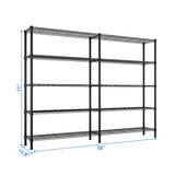 L Shaped Storage Shelves 1500LBS Standing Shelf Units NSF Wire Corner Shelving 5 Tier Metal Organizer Rack Adjustable Heavy Duty Garage Shelf for Kitchen Bathroom Warehouse Pantry Closet Utility Rack WZONICE98