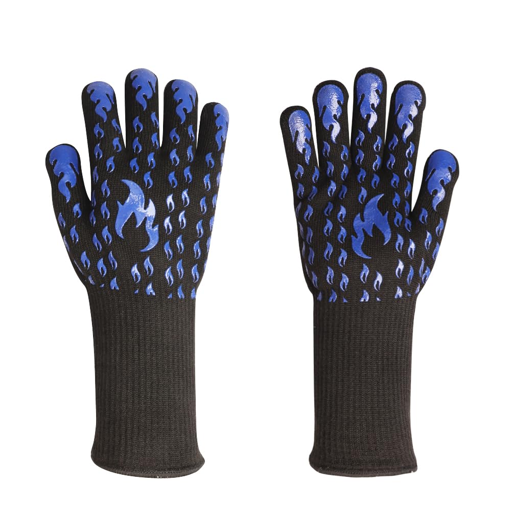 Srramy BBQ Gloves - 1472°F Extreme Heat Resistant, Fireproof, Ideal for Grilling, Barbecuing, Baking, Smoking, and Camping. Suitable for Both Men and Women, Perfect for Handling Hot Food Safely Srramy