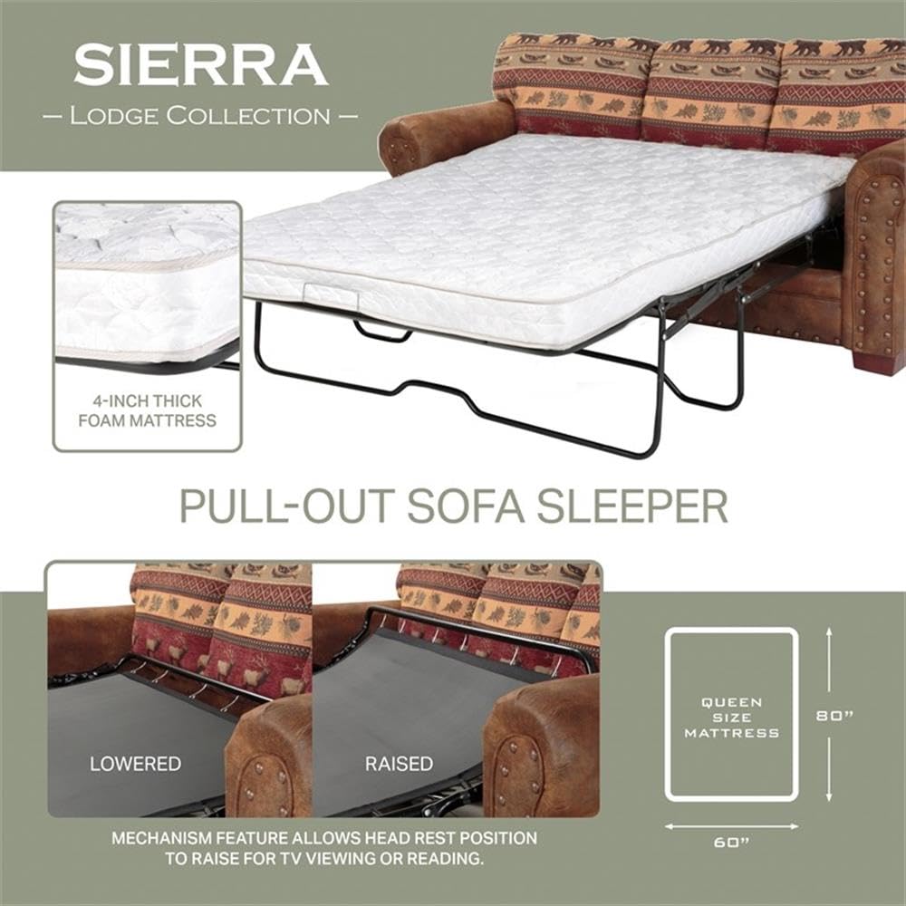 American Furniture Classics 4-Piece Sierra Lodge Sleeper Sofa American Furniture Classics