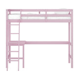 Hillsdale Caspian Wood Twin Loft Bed, Pink Hillsdale