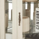 JIJIWANG 70" H Lighted Corner Curio Cabinet - Glass Display Shelf with Tempered Glass Doors, Adjustable Shelving, and Included Bead Bulb - Ideal Bar Cabinet for Home Decor-White JIJIWANG