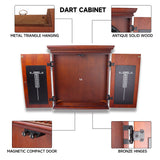 GSE Professional Solid Wood Classic Official Size Dartboard Cabinet with Dart Scoreboard for Game Room. Dart Board & Darts Not Included（Premium Brown） GSE Games & Sports Expert