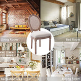 Nrizc French Country Dining Chairs Set of 4, Farmhouse Fabric Chairs with Round Back, Rattan Dining Chair, Oval Side Chairs for Dining Room/Living Room/Kitchen/Restaurant Nrizc