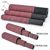 scottchen PRO Spindle Sander Adaptor 4-1/2" x 1/2" with Rubber Sanding Drum Kit OD 3/4", 1", 1-1/2" and Sandpaper Sleeves Grit# 80,120 - S/10 - WoodArtSupply