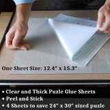 Extra Large Clear Puzzle Glue Sheets Puzzle Saver Peel and Stick - Preserve 1000 Piece Puzzles in Minutes PUZZLE EZ
