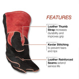 Lincoln Electric Traditional MIG/Stick Welding Gloves | 14" Lined Leather | Kevlar Stitching | K2979-ALL, Black, Red Lincoln Electric