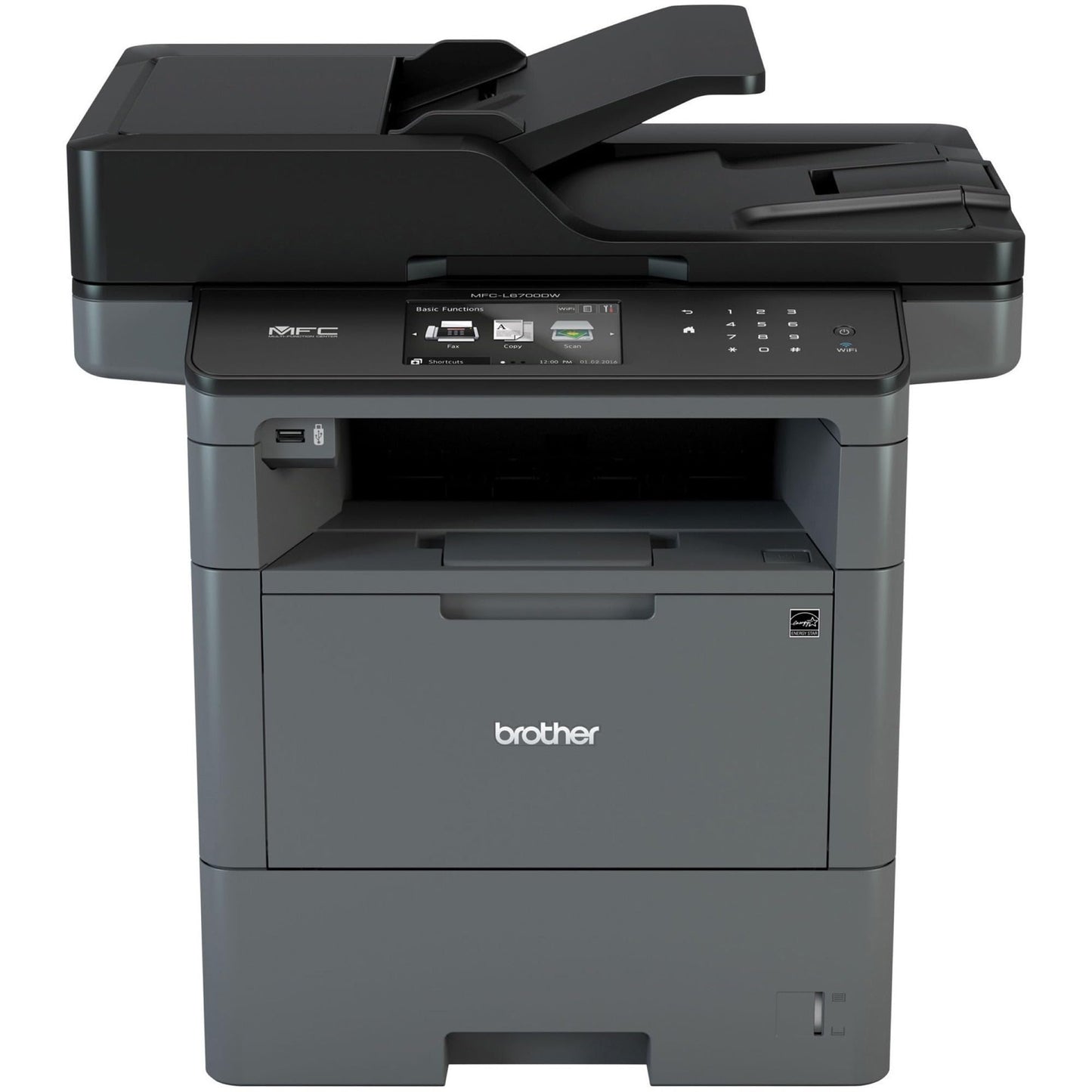 Brother Monochrome Laser Multifunction Printer, MFC-L6700DW, Advanced Duplex, Wireless Networking Capacity, 70-Page ADF Capacity Black,20.4" x 19.5" x 16.8"