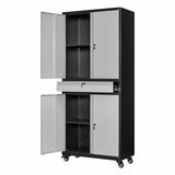 AFAIF Metal Storage Cabinet with Wheels, 73" Tall Garage Rolling Storage Cabinets with Doors and Shelves, Lockable Tool Caninet Steel Locking Cabnets for Home Office, Garage, Pantry AFAIF