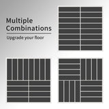 SHPAI Plastic Interlocking Deck Tiles, 36 Pack, 12"x12" Patio Decking Tiles Not-Slip All Weather Use, PVC Waterproof Outdoor Flooring Pavers for Backyard, Poolside, Porch, Balcony, Dark Grey SHPAI