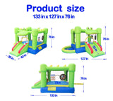 Inflatable Bounce House with Slide, Jumping Castle with Blower and Ball Pit House, Two Dart Target Game NC
