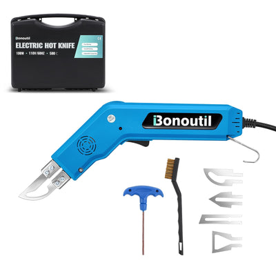Bonoutil Hot Knife Fabric Rope Cutter 100W Styrofoam Cutter Foam Cutting 4 Blades Electric Heat Knife for Foam Cutting, Cloth, Canvas, Webbing, Rope, Cord