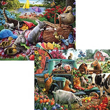 Bits and Pieces Set of 4 Jigsaw Puzzles 300 Pieces - Country Farm Animals Bits and Pieces