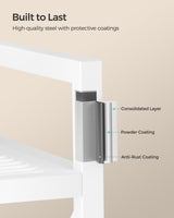 SONGMICS 5-Tier Metal Storage Rack, Shelving Unit with X Side Frames, Dense Mesh, 12.6 x 23.6 x 57.3 Inches, for Entryway, Kitchen, Living Room, Bathroom, Industrial Style, Cloud White UBSC165W01 SONGMICS