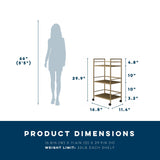 Novogratz Helix Small Bar Cart for the Home, 3 Tier Rolling Cart With Wheels, Kitchen Cart with Storage for Beverages and Wine, Gold Novogratz