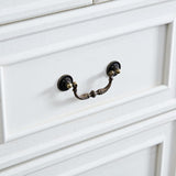 BOSHIRO Farmhouse 10 Drawers Dresser, Dressers for Bedroom, 59" Wide Wood Rustic Chest of Drawers with Carved Pilasters, Storage Organizer, Living Room, Hallway, Antique White BOSHIRO