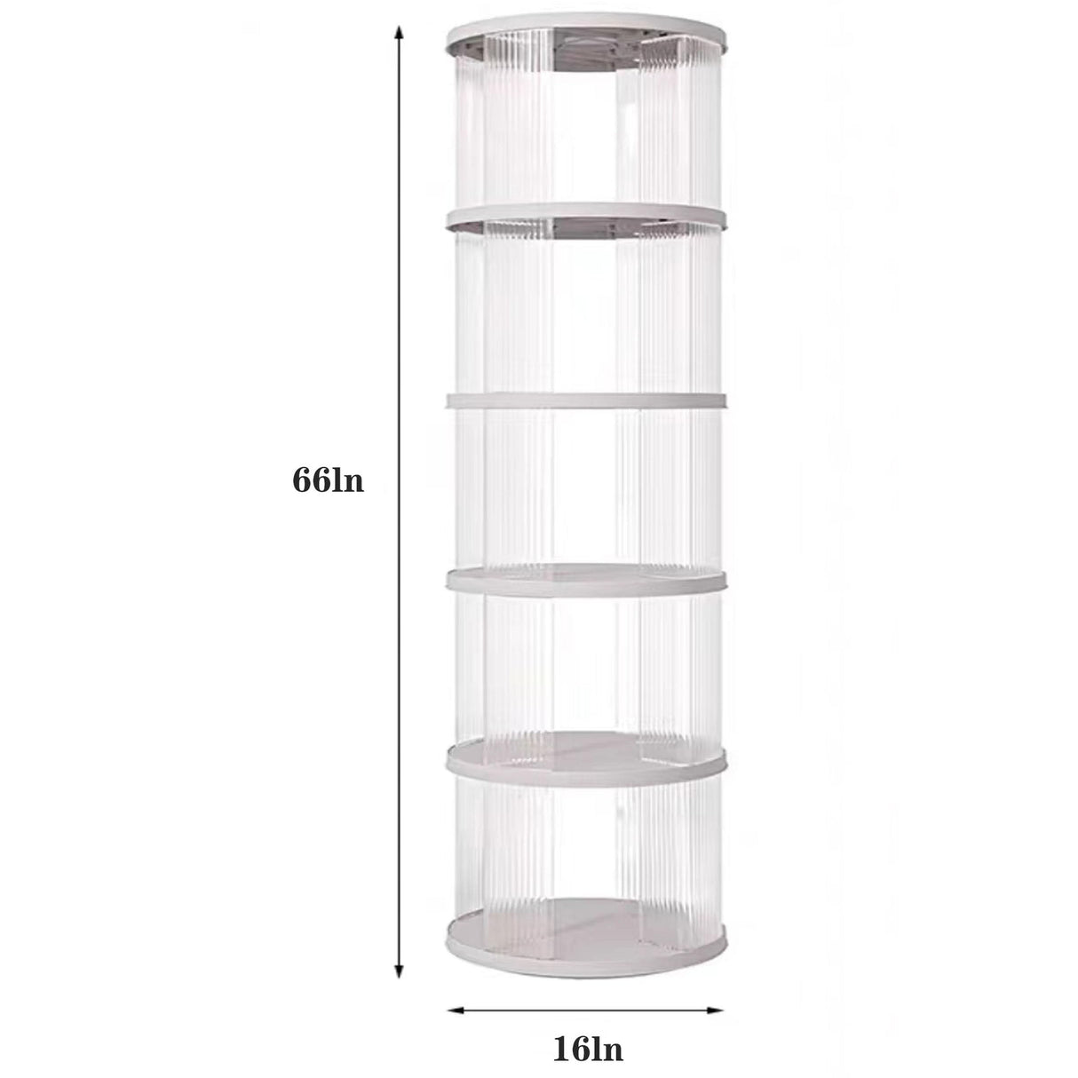 LXSJCYGJ 5 Tier Rotating Bookshelf Tower, 360° Rotating Bookshelf, Space Saving Rotating Bookshelves, Revolving Bookcase Suitable for Bedrooms, Living Rooms, Studies and Offices, White, Lazy Susan LXSJCYGJ