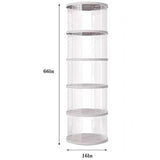 LXSJCYGJ 5 Tier Rotating Bookshelf Tower, 360° Rotating Bookshelf, Space Saving Rotating Bookshelves, Revolving Bookcase Suitable for Bedrooms, Living Rooms, Studies and Offices, White, Lazy Susan LXSJCYGJ