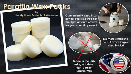Handy Home Products of Minnesota Paraffin Wax Pucks - Paraffin Wax in conveniently-Sized Pucks for Making Candles, Arts and Crafts, Canning, Waterproofing, Metal Preservation (24 Ounces) Handy Home Products of Minnesota