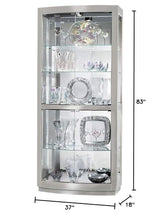 Howard Miller Campbell Curio Cabinet II, Illuminate Storage Cabinets - Metal Pad Lock with Halogen Lights - Silver Finishing Best for Decorative Items, Living Room, Office & Home Decor Howard Miller