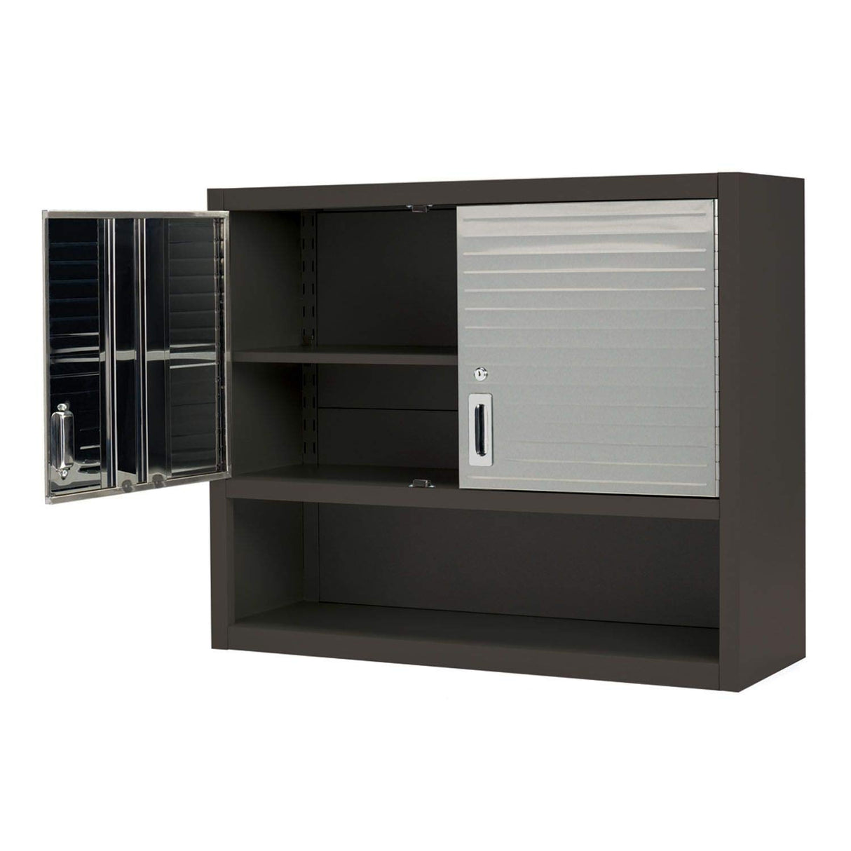 Seville Classics UltraHD Solid Steel Rolling Lockable Metal Storage Wall Cabinet Locker Organizer w/Adjustable Shelves for Garage, Warehouse, Office, Seville Classics