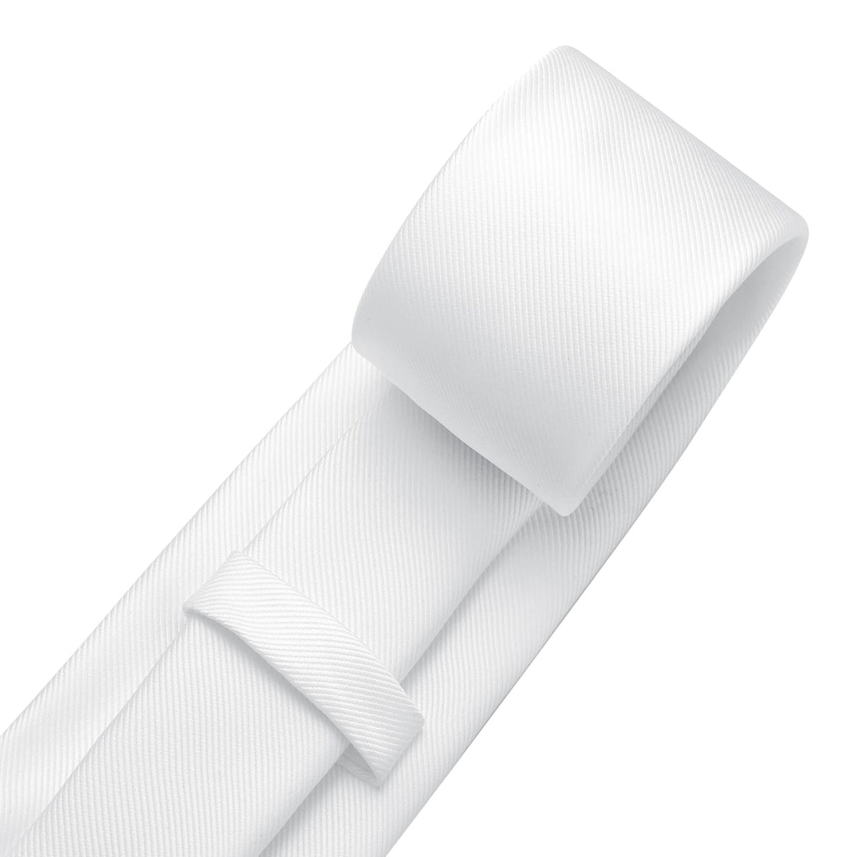 DecTwig Men's Ties Solid Color Formal Neckties 3.15" (8CM) White Ties For Men DecTwig