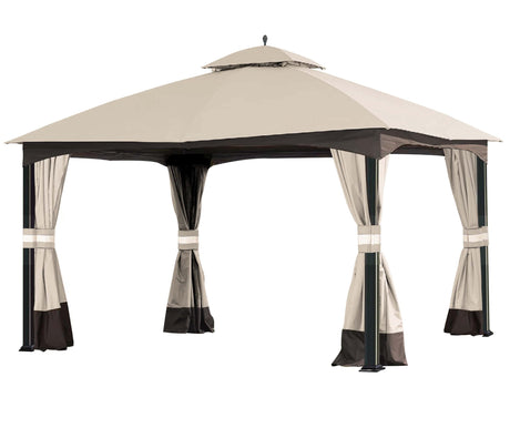 SCOCANOPY Replacement Top for 10x12 FT Gazebo Massillon Biscayne,Cabin-Style L-GZ933PST,Turnberry L-GZ933PCO-L,Tuscany L-GZ933PST-K (Light Beige Ripstop) SCOCANOPY