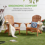 Best Choice Products Folding Adirondack Chair Outdoor Wooden Accent Furniture Fire Pit Lounge Chairs for Yard, Garden, Patio w/ 350lb Weight Capacity - Natural
