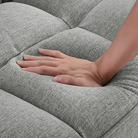 Betoko Convertible Futon Sofa Bed Sleeper Twin Size, Modern Reclining Linen Split Back Sofa Couch with Pillow Top Arm for Compact Living Room,Apartment (Grey) Betoko