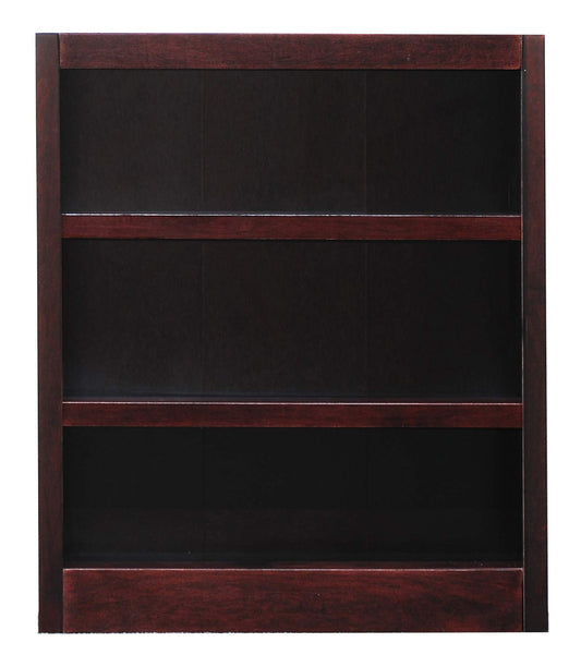 Midas Cherry Finish Three-Shelf Bookcase by Concepts In Wood - WoodArtSupply