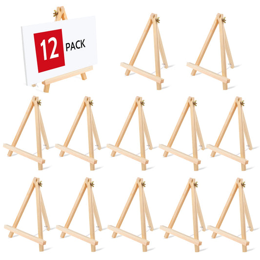 12PCS Wood Easels, 9 Inches Tabletop Easels, Art Craft Painting Easel Stand for Artist Adults Students - WoodArtSupply