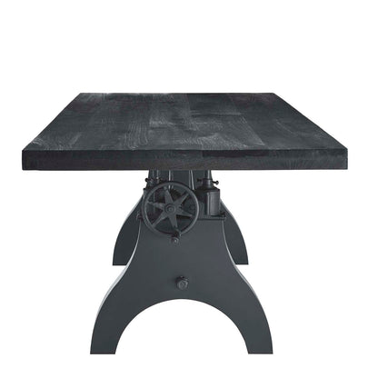 Modway 96" Adjustable Counter/Bar-Height Dining or Conference Table Black - WoodArtSupply