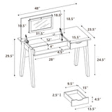 CHARMAID Large Vanity Table with Flip Top Mirror, 48'' Home Office Computer Desk Open Storage Cubby and Drawer, Modern Wood Writing Makeup Dressing CHARMAID