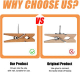 50 PCS Push Pin with Wooden Clips, Durable Wooden Push Pins, Decorative Pushpins Tacks Thumbtacks, Tacks for Cork Board Artworks Notes Photos, Craft Projects, Offices and Homes Joyberg