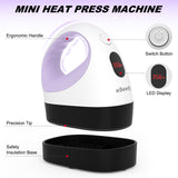 eSeedy Mini Heat Press Machine, 3 Heat Settings, Precise Temperature Control,15 Mins Auto-Off, Insulated Safety Base, Mini Iron for Crafting, T Shirts, Hats, Heating Transfer Projects eSeedy