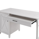 Bush Furniture Key West Computer Desk with Storage | Farmhouse PC Table for Home Office in Pure White Oak | 54W x 24D Bush Business Furniture