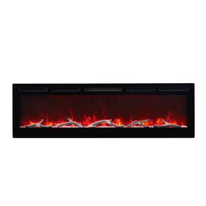 EDYO LIVING 50 inches Electric Fireplace Recessed and Wall Mounted Electric Fireplace Heater and Linear with Timer, Remote Control, Adjustable Flame Color