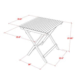 East West Furniture Selma 3 Piece Patio Bistro Set Contains a Square Outdoor Acacia Wood Coffee Table and 2 Folding Arm Chairs, 26x26 Inch, Natural Oil East West Furniture