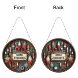 POETRYDRAW DIY Hanging Diamond Art Pendant Kit Outdoor Fishing, Special Crystal Diamonds Painting Ornament for Adults, 5D Diamond Art Suncatchers Double Sided Board Gem Painting Box Kit POETRYDRAW