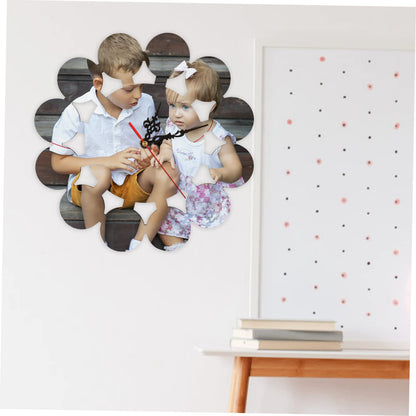 TEHAUX Sublimation Wall Clock Heat Transfer Craft Puzzle Heat Transfer Clock Heat Press Blank Clock Sublimation Hanging Wall Clock Bedroom Wall Clock Kid Clock Child Alarm Clock Round