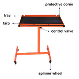 Aain Mechanic Rolling Tool Tray with Drawer Work Table, 34.25-46.85 in, Orange Aain