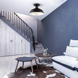 HMVPL Semi Flush Mount Ceiling Light Fixture, Farmhouse Light Fixtures, Black Outdoor Close to Ceiling Light for Porch, Entryway, Hallway, Foyer, and Gazebo HMVPL