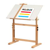 MEEDEN White Adjustable Drafting Table: 35.5" x 23.5" Art Drawing Desk with Height Adjustment - Solid Beech Wood Craft Painting Table - Large Tilting Table for Adults Artists Writing Working MEEDEN