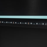 Full Size Wood Gaming Loft Bed with Desk, Full Loft Bed with Multi-Storage Shelves, Light and Charging Station for Teens, Adults Desk Built-in Console Shelf Underneath No Box Spring Needed, Blue Bellemave