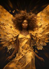 DIY 5D Full Drill American Native African Woman Square Diamond Art Painting by Number Kits Black & Golden for Adults Wall Decoration Gift 30x40CM/12x16IN WoodArtSupply