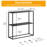 TIQLAB Small Entryway Table, 29.5" Narrow Console Table with Shelves, Sofa Table, Couch Table, Side Table, Entry Table for Hallway, Living Room, Small Space, Black TIQLAB